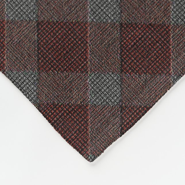 Marrom kor tartan pläderat med lätt grått lindring fleecefilt (Hörn)