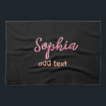 Marron add namn girl chef text black elegant kökshandduk<br><div class="desc">gigantisk design</div>