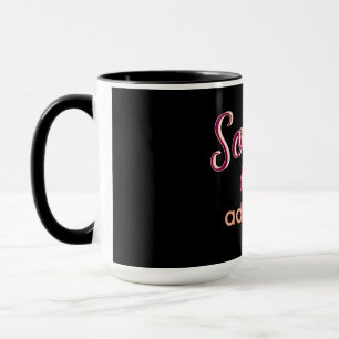 Marron add namn girl chef text black elegant mugg