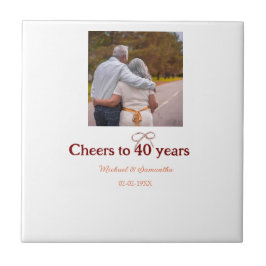 Marron-bojor till 40-årsdagen bröllop kakelplatta