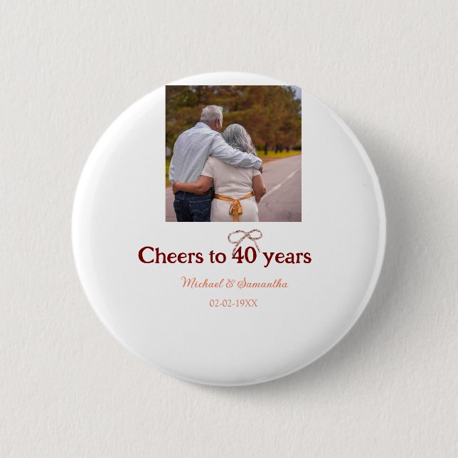 Marron-bojor till 40-årsdagen bröllop knapp (Framsida)