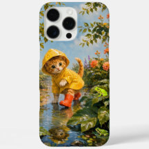 Marron Sommar Regnig Dag Kattunge Telefonfodral