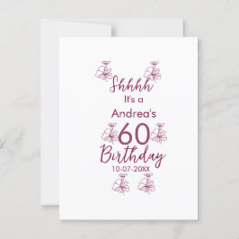 Marron vit mauve shhhh 60-årsdag blomster namn vykort