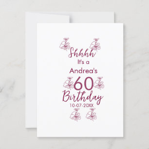 Marron vit mauve shhhh 60-årsdag blomster namn vykort
