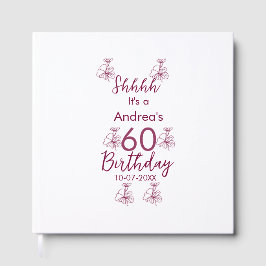 Marron white mauve shhh 60-årsdagen blommigt namn gästböcker