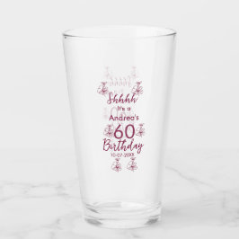 Marron white mauve shhh 60-årsdagen blommigt namn glaskopp