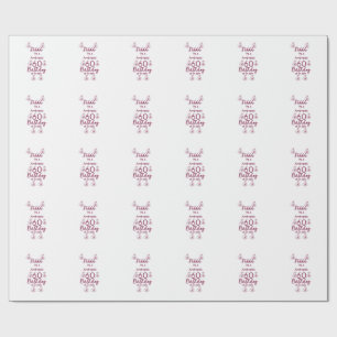 Marron white mauve shhh 60-årsdagen blommigt namn presentpapper