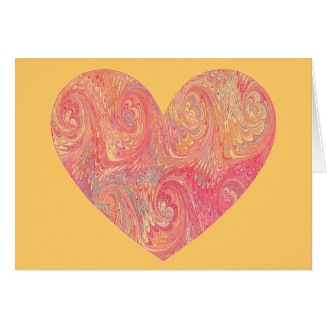 MarRosa Swirl Heart Hälsningskort (Framsidan Horizontal)