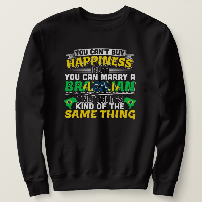 Marry a Brazilian - Brasilien Happity Lång Ärmad Tröja (Design framsida)