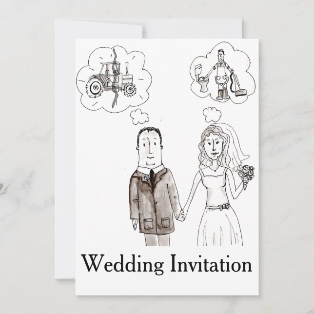 Marry A Farmer Wedding bjudande Inbjudningar (Framsida)