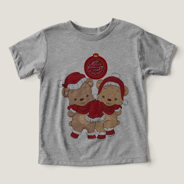 Marry jul Småbarn Tri-blend T-Shirt (Design Framsida)