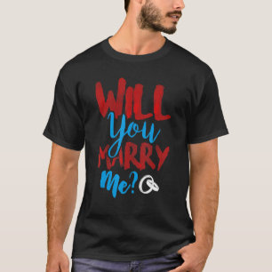 Marry Me Frieri Förlovning Romantic Giftermål Fia T Shirt