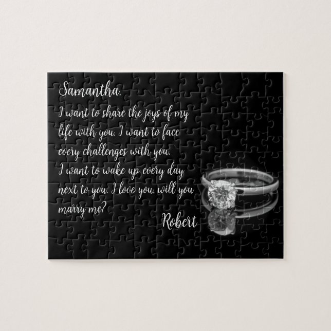 Marry Me Gömt Message Puzzle Pussel (Horisontell)