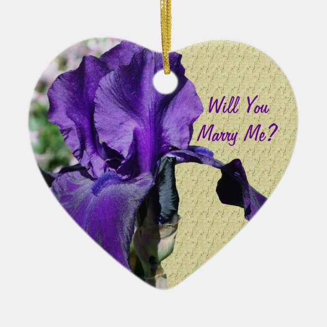 Marry Me Lila Iris Förlovning Ornament (Framsidan)