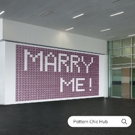 Marry Me Modern Sugar Skull Rosa Decorative Kakelplatta