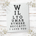 Marry Me Optician Chart Anpassningsbar Giftermål Pussel<br><div class="desc">Anpassa giftermål frieri med den här roligten,  unika och minnesvärda presenten. Designad av Thisisnotme©</div>