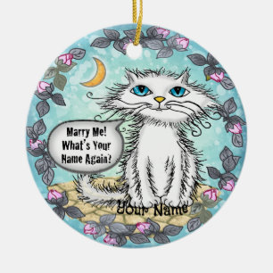 Marry Me Scraggles Cat Julgransprydnad Keramik