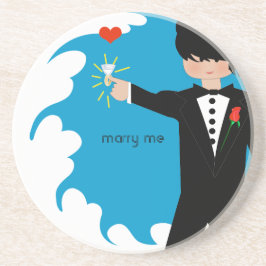 Marry Me Tuxedo Big Diamond Damask Kant Underläggs Underlägg Sandsten