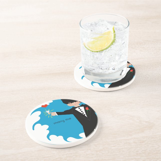 Marry Me Tuxedo Big Diamond Damask Kant Underläggs Underlägg Sandsten (Sidan)