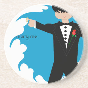 Marry Me Tuxedo Damask Kant Underläggs Underlägg Sandsten