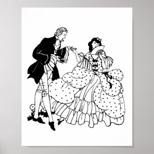 Marry Me Victorian lite Silhouette Art Poster
