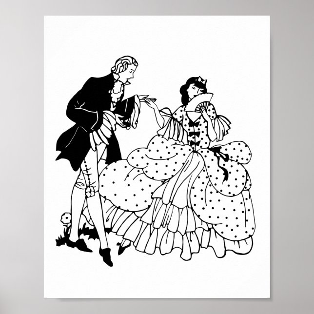 Marry Me Victorian lite Silhouette Art Poster (Framsidan)