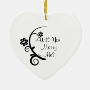 Marry mig Faux Diamond Flower Förlovning Ornament