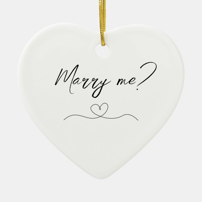 Marry mig? Hjärtprydnad Julgransprydnad Keramik (Framsidan)