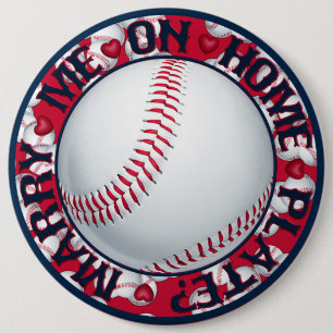 Marry mig på Plate Round Baseball Button Knapp