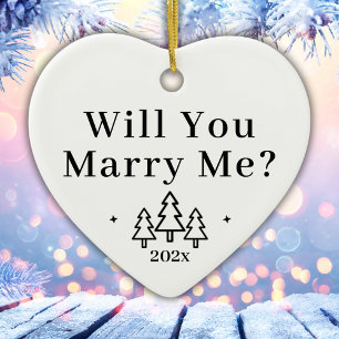 Marry mig Winter Wedom Frieri Julgransprydnad Keramik