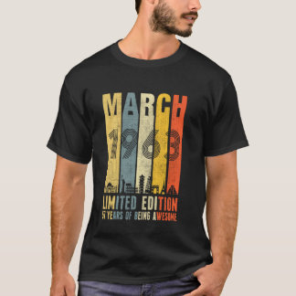 Mars 1963 Vintage Funny 57:e födelsedagen T Shirt