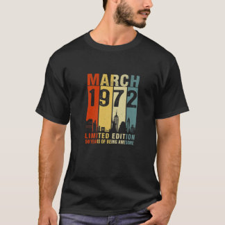 Mars 1972 Begränsad utgåva 50 år av Aweso T Shirt