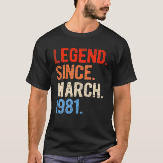 Mars 1981 40 år gammal 40:e födelsedag för manar k t shirt