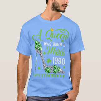 Mars 1990 33:e födelsedagen Lycklig St patrick's d T Shirt