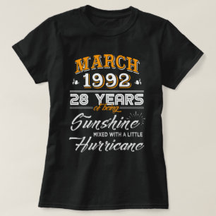 Mars 1992-28 år Bröllopsgåvor T Shirt