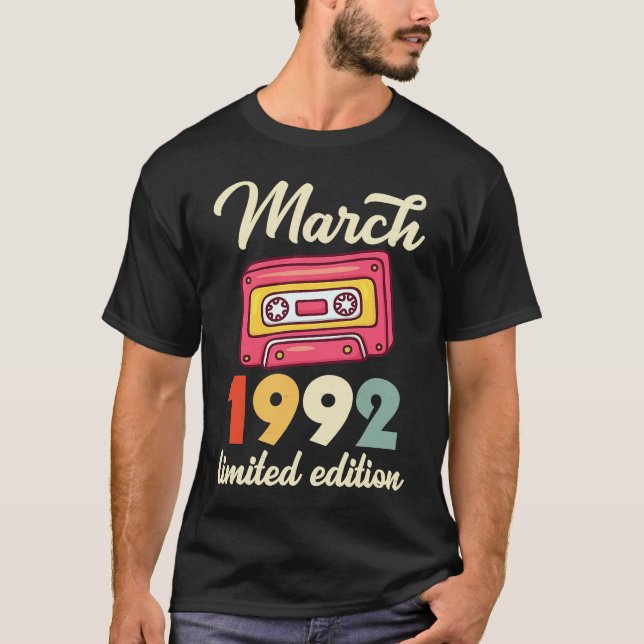 Mars 1992 31 år gammal Grattis på födelsedagen til T Shirt (Framsida)