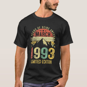 Mars 1993 30års födelsedag 30 år gammal t shirt