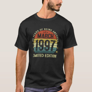 Mars 1997 Vintage 25:e födelsedag 25:e året gamla  T Shirt
