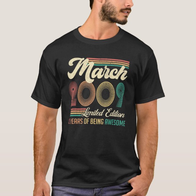 Mars 2009 13 år gammal födelsedag t shirt (Framsida)