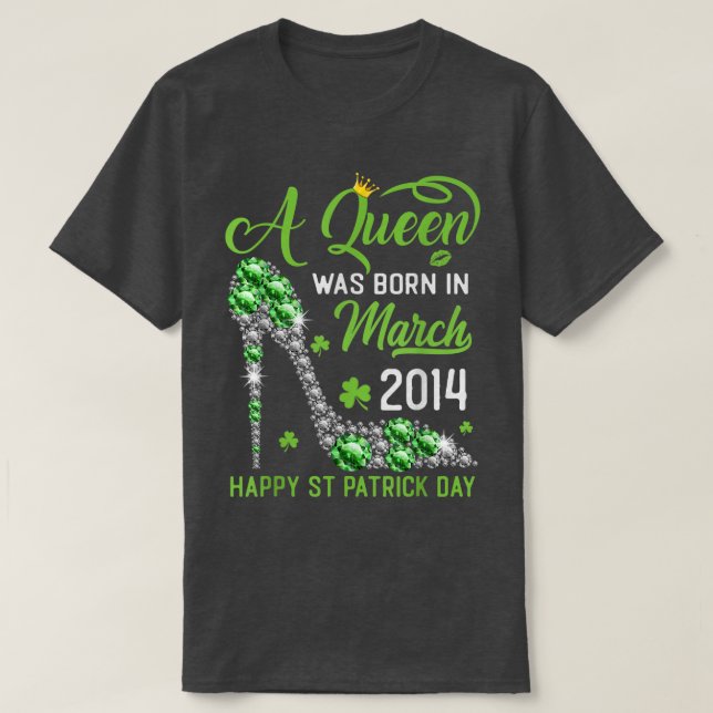 Mars 2014 9:e födelsedag Lycklig St patrick's day  T Shirt (Design framsida)