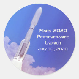 Mars 2020 - lansering av Perseverance Runt Klistermärke