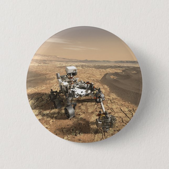 Mars 2020 ligger på Mars Yta. Knapp (Framsida)