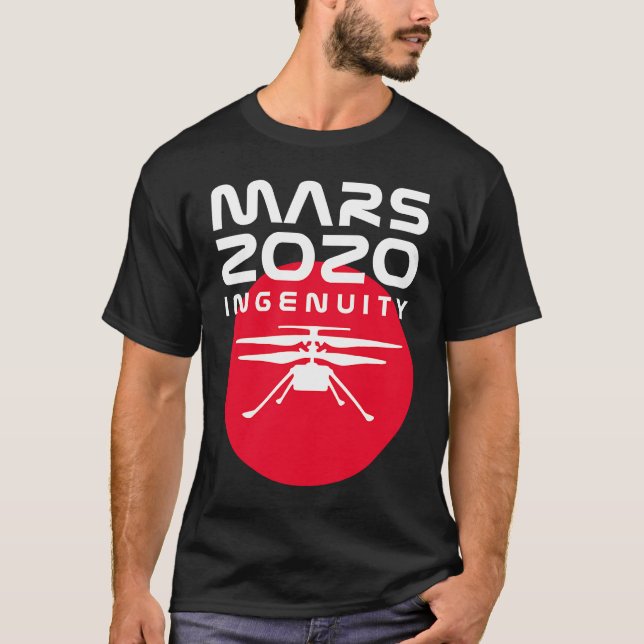 Mars 2020 Perseverance Ingenuity Helicopter Girls  T Shirt (Framsida)