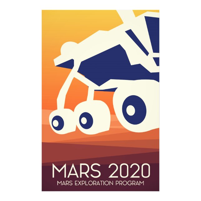 Mars 2020 Rover Rymdkonst Fototryck (Framsidan)