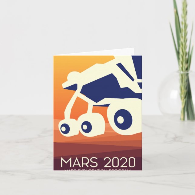 Mars 2020 Rover Rymdkonst Helgkort (Framsida)
