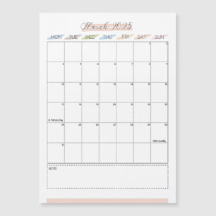 Mars 2025 Magnetisk kalender