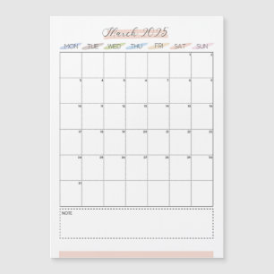 Mars 2025 Magnetisk kalender