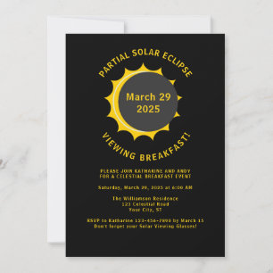 Mars 2025 Solar Eclipse Breakfast ViTING Party Inbjudningar