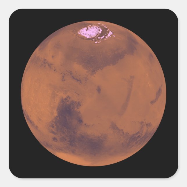 Mars 6 fyrkantigt klistermärke (Framsida)