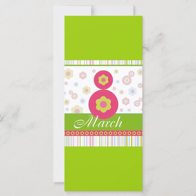 Mars 8 mars åtta Internationell Kvinnodagen (Framsida)